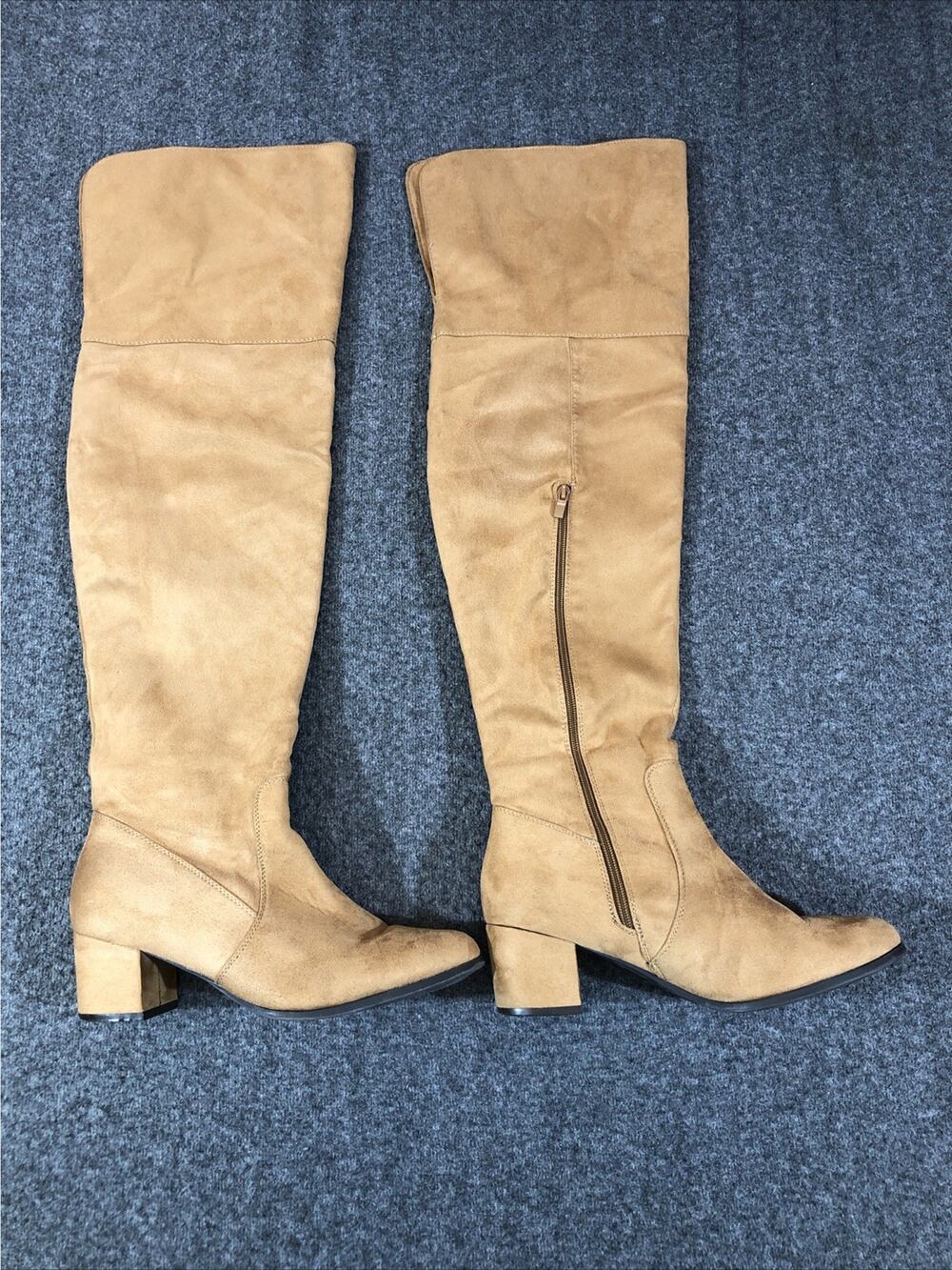 Calico KiKi Tall Sz 11 Sueded Boho Cowgirl Boots Slouch Knee High Tan Cowboy